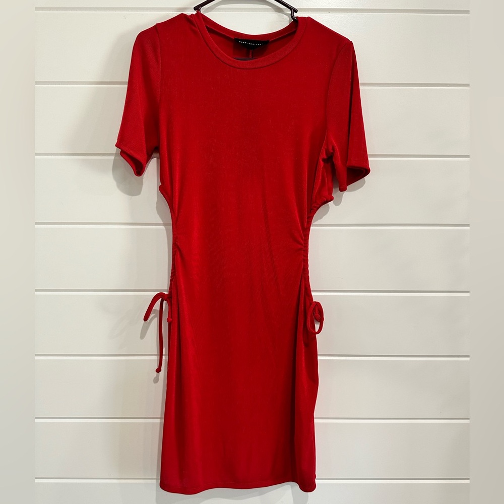 Red Mini Dress With Side Cut Outs